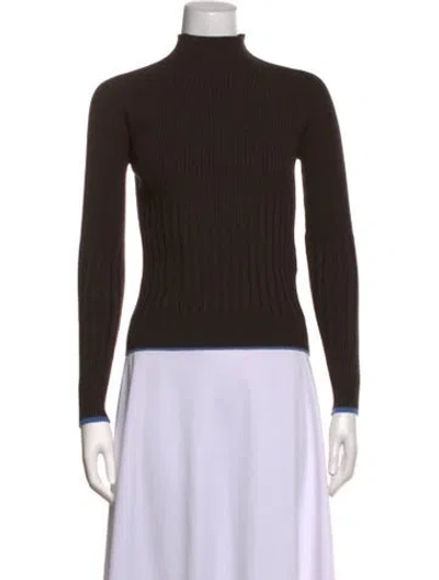 Pre-owned Proenza Schouler White Label Mock Neck Long Sleeve Top W/ Tags In Brown
