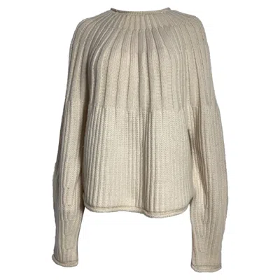 Proenza Schouler White Label Mock Neck Sweater In Cream Wool In White