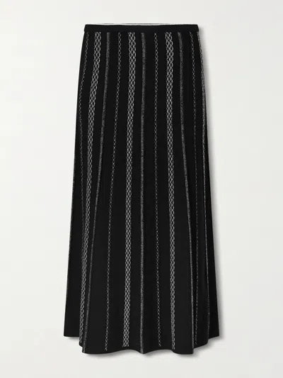Proenza Schouler White Label Morena Striped Jacquard-knit Maxi Skirt In Black