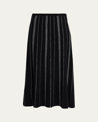 Proenza Schouler White Label Morena Textured Knit Midi Skirt In Black/whit