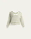 Shop Proenza Schouler White Label Murphy Stripe Cashmere-blend Sweater In Chalk/willow