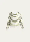 Proenza Schouler White Label Murphy Sriped Sweater In Chalk/willow