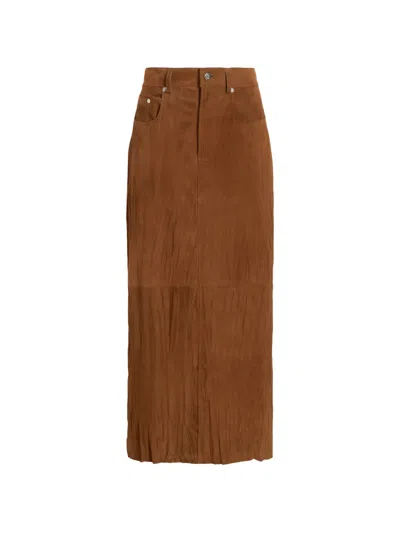 Proenza Schouler White Label Nayah Textured Suede Maxi Skirt In Brown