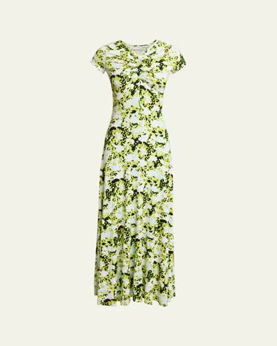 Proenza Schouler White Label Neolani Printed Jersey Maxi Dress In Green