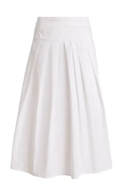 Proenza Schouler White Label Nessa Pleated Cotton Midi Skirt