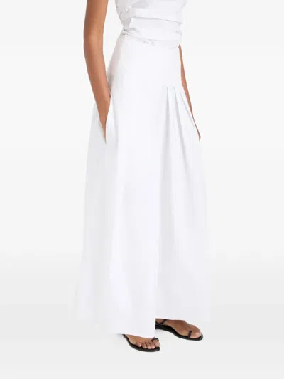 Proenza Schouler White Label Nessa Pleated Poplin Maxi Skirt In White