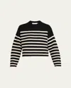 Proenza Schouler White Label Nia Stripe Bobble Bouclé Sweater In Black