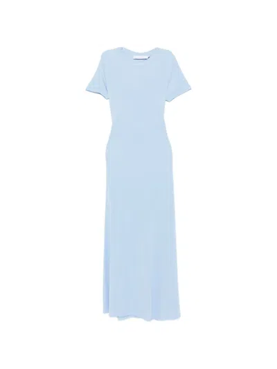 Proenza Schouler White Label Noelle Short-sleeve Maxi Dress In Blue