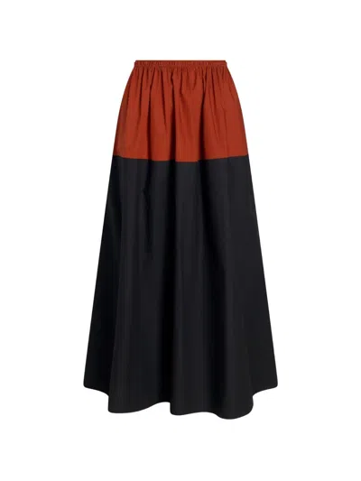 Proenza Schouler White Label Nyla Colour-block Midi Skirt In Black