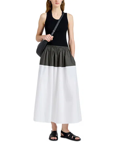 Proenza Schouler White Label Nyla Cotton-poplin Midi Skirt In White