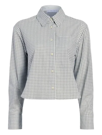 Proenza Schouler White Label Olive Check Shirt In Blue