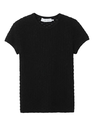 Proenza Schouler White Label Openwork T-shirt In Black