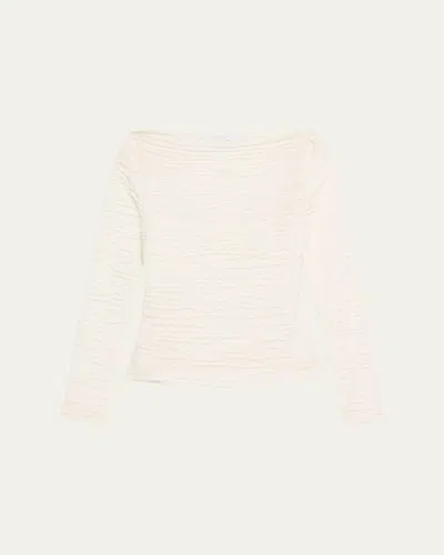 Proenza Schouler White Label Paloma Long-sleeve Textured Top In White