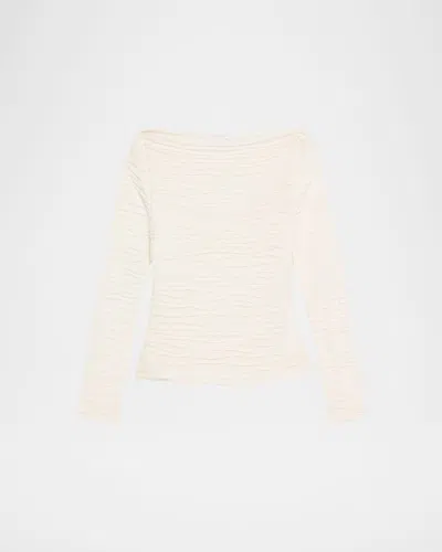 Proenza Schouler White Label Paloma Long-sleeve Textured Top