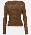 Proenza Schouler Paloma Printed Top In Brown
