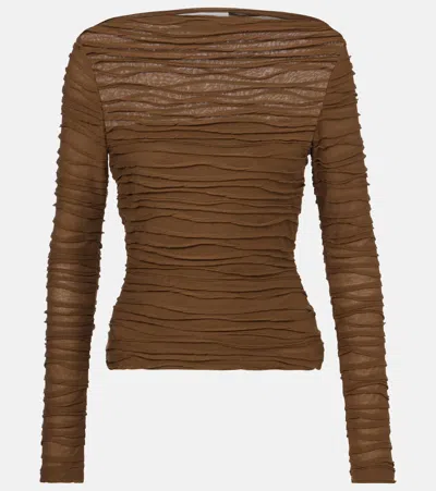 Proenza Schouler Paloma Printed Top In Brown