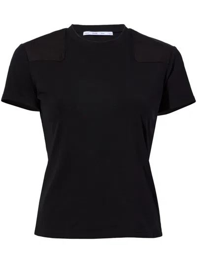 Proenza Schouler White Label Patchwork-detailing Cotton-blend T-shirt In Black