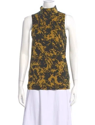 Pre-owned Proenza Schouler White Label Patterned Mock Neck Top In Multi