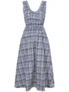 Proenza Schouler White Label Penny Tweed Poplin A-line Midi Dress In White