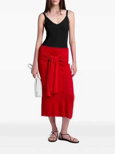 Proenza Schouler White Label Phelan Knit Skirt In Dark Poppy