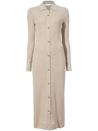 Proenza Schouler White Label Phillips Cable-knit Midi Dress In Neutrals