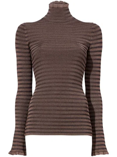Proenza Schouler White Label Phyllis Knitted Top In Brownblack
