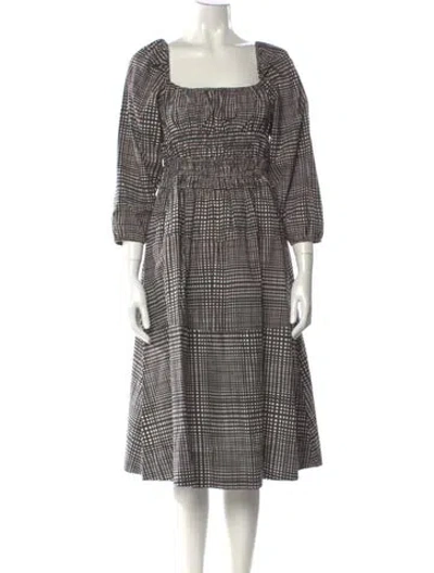 Pre-owned Proenza Schouler White Label Plaid Print Midi Length Dress In Black