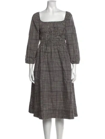 Pre-owned Proenza Schouler White Label Plaid Print Midi Length Dress In Black