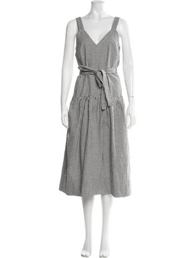 Pre-owned Proenza Schouler White Label Plaid Print Midi Length Dress In Black
