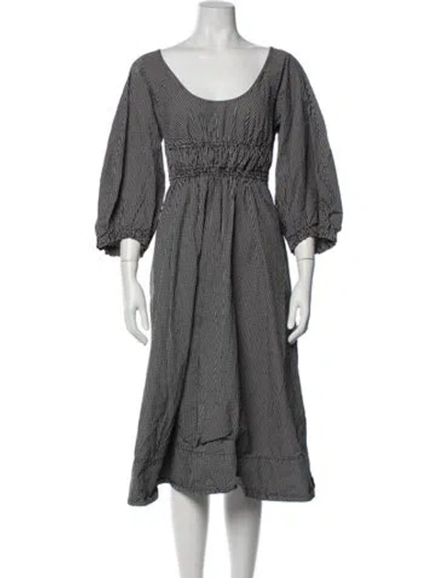 Pre-owned Proenza Schouler White Label Plaid Print Midi Length Dress In Black