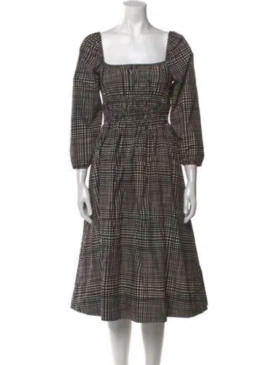 Pre-owned Proenza Schouler White Label Plaid Print Midi Length Dress In Gray