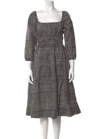 Pre-owned Proenza Schouler White Label Plaid Print Midi Length Dress In Multi