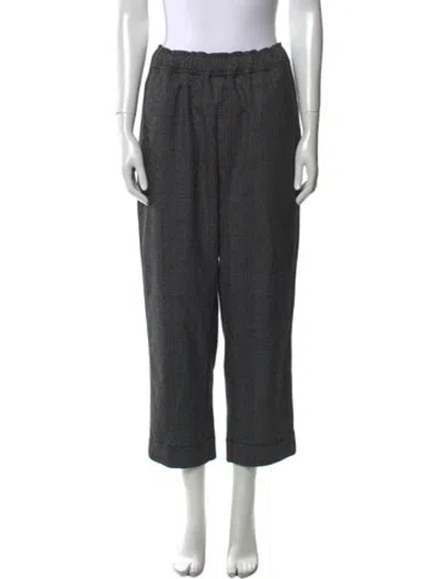 Pre-owned Proenza Schouler White Label Plaid Print Straight Leg Pants In Gray