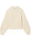 Proenza Schouler White Label Plaited Rib Crewneck Jumper In Neutrals