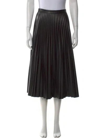 Pre-owned Proenza Schouler White Label Pleated Accents Midi Length Skirt In Black