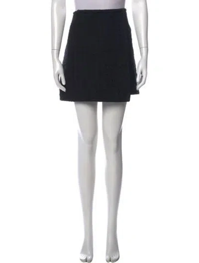 Pre-owned Proenza Schouler White Label Pleated Accents Mini Skirt In Black