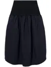 Proenza Schouler White Label Pleated Cotton Skirt In Black