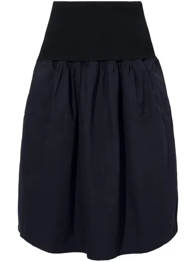 Proenza Schouler White Label Pleated Cotton Skirt In Black