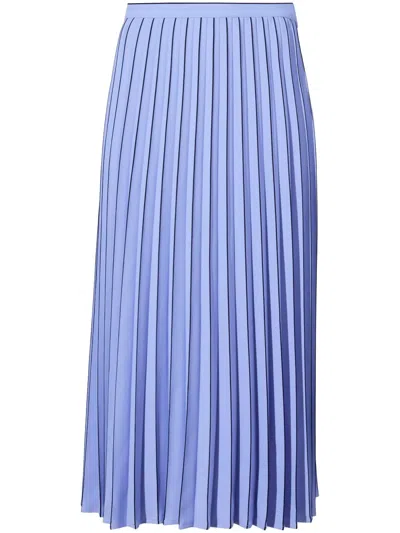 Proenza Schouler White Label Pleated Crepe Midi Skirt In Blue