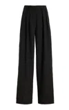 Proenza Schouler White Label Pleated Melange Wide-leg Pants In Grey