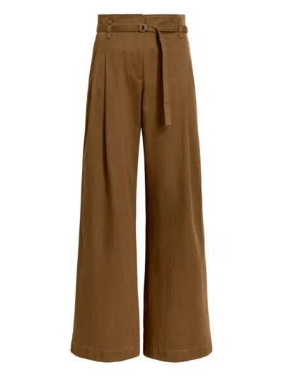 Proenza Schouler White Label Pleated Trousers In Brown