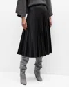 Proenza Schouler White Label Faux Leather Pleated Skirt In Black