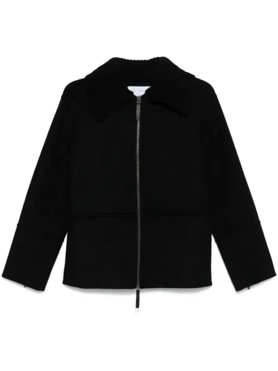 Proenza Schouler White Label Poppy Jacket In Pinstripe Melton In Black  