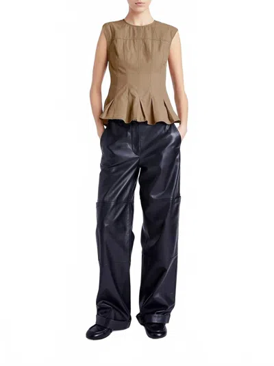 Pre-owned Proenza Schouler White Label Pre-loved Felix Top In Birch Beige/brown In Multi