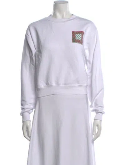Pre-owned Proenza Schouler White Label Printed Crew Neck Sweatshirt In White