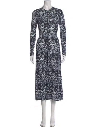 Pre-owned Proenza Schouler White Label Printed Long Dress In Black
