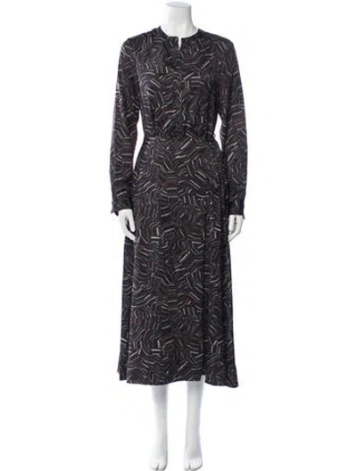 Pre-owned Proenza Schouler White Label Printed Long Dress In Brown