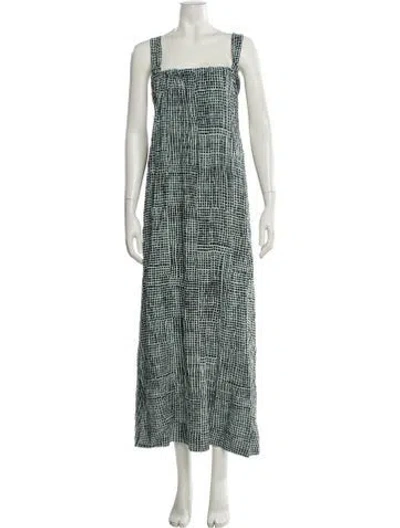 Pre-owned Proenza Schouler White Label Printed Long Dress In Green