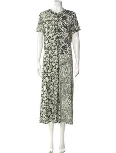 Pre-owned Proenza Schouler White Label Printed Long Dress In Green