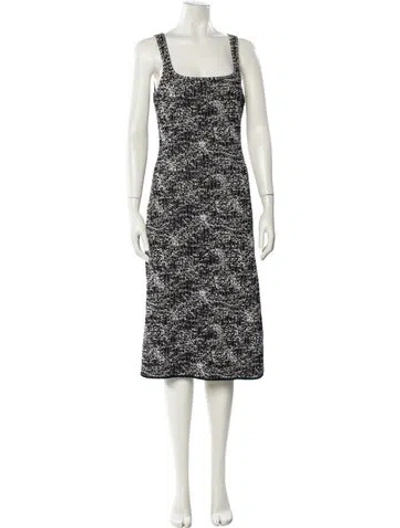 Pre-owned Proenza Schouler White Label Printed Midi Length Dress In Black
